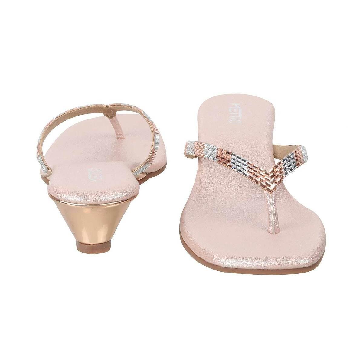 Gilded Nights Rose Gold Wedge Slippers